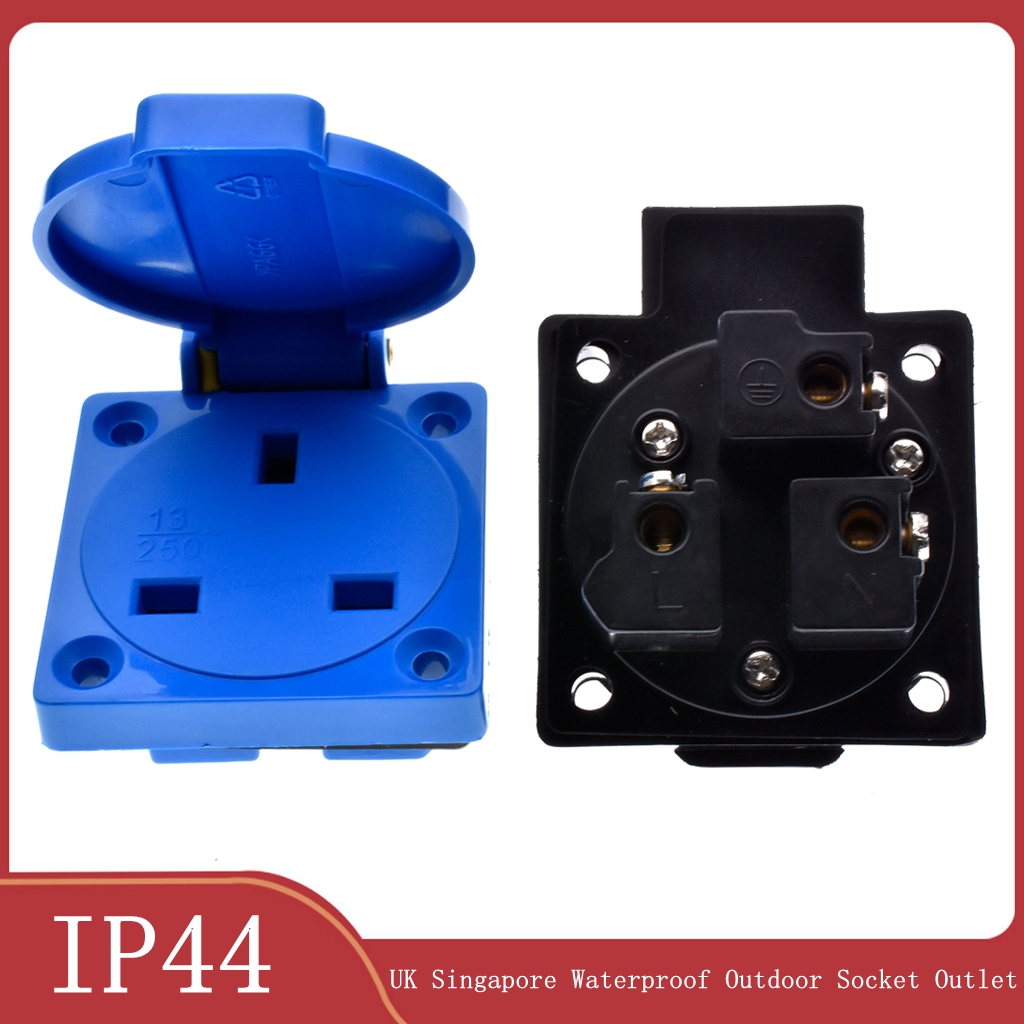 Outdoor Power Receptacle - 1 шт., Великобритания, черный, синий, 13A,