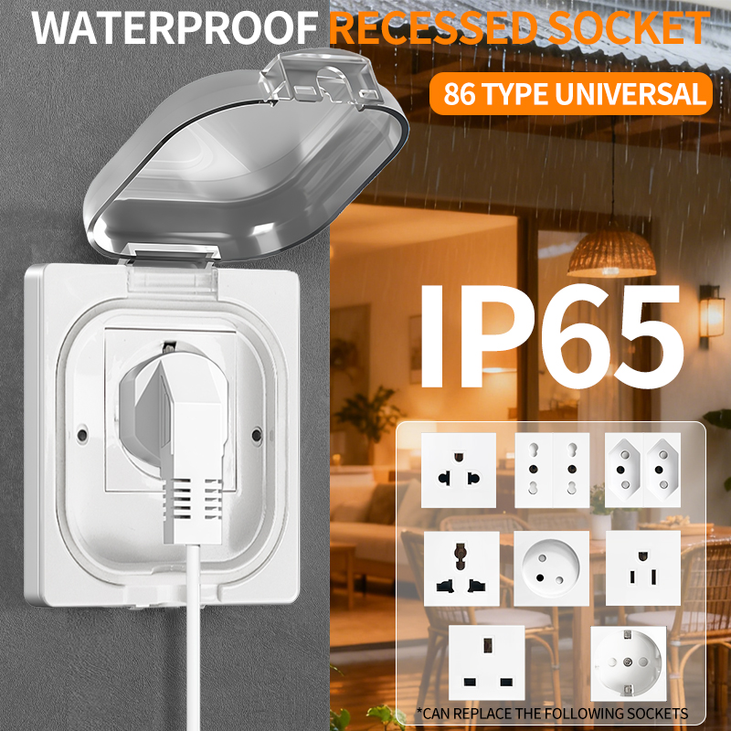Outdoor Power Receptacle - Водонепроницаемая уличная розетка IP65, настенная панель