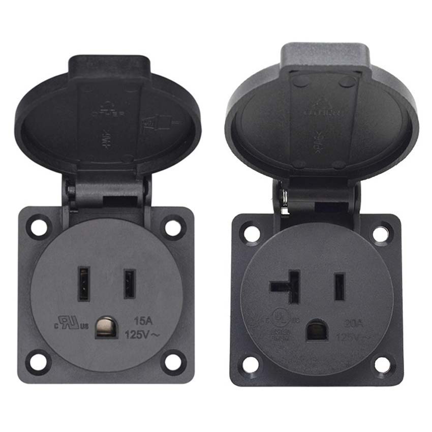 Черный 125 В 15 А 20 А IP44 CE – обзор и цена Outdoor Power Receptacle