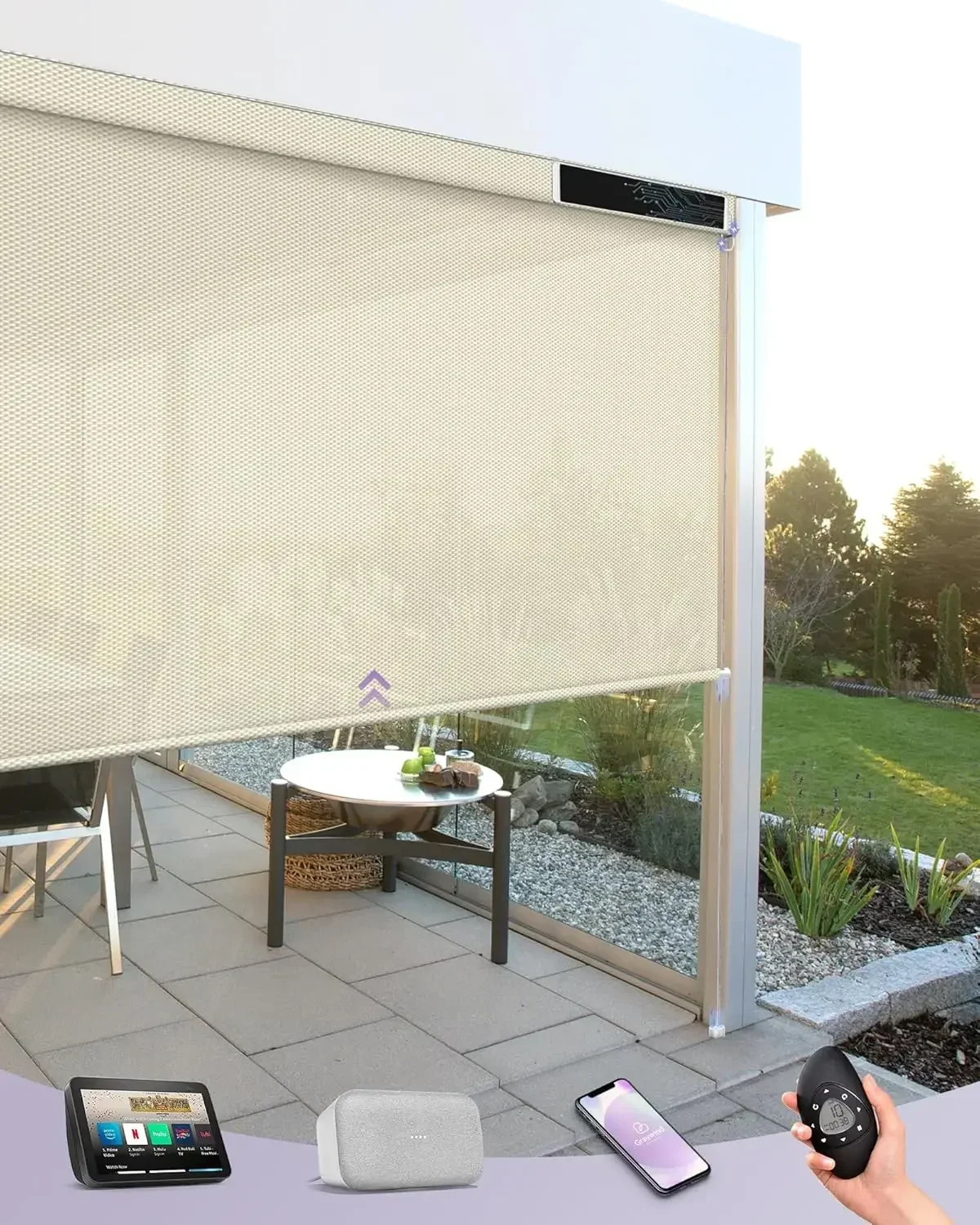 Моторизованные уличные шторы д – обзор и цена Outdoor Power Roller Shades